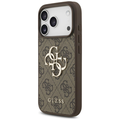 Hülle für Apple iPhone 18 Pro Max / 17 Pro Max, Guess, 4G Classic Logo mit Riemen, Braun