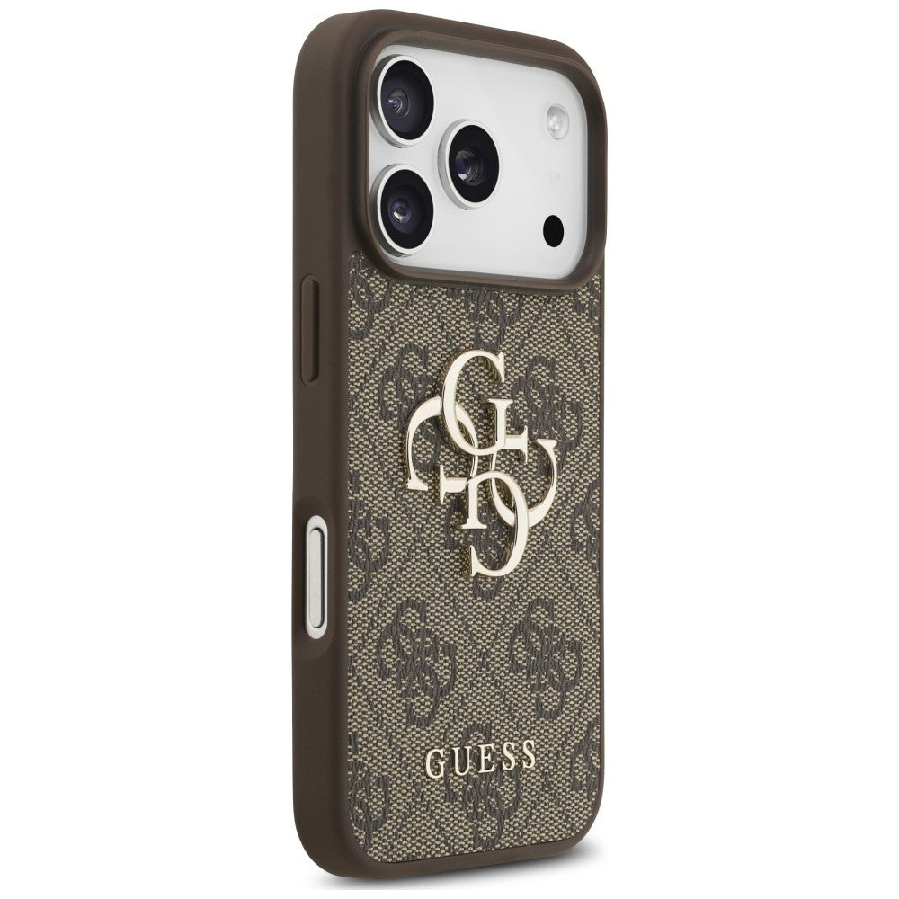 Hülle für Apple iPhone 18 Pro Max / 17 Pro Max, Guess, 4G Classic Logo mit Riemen, Braun
