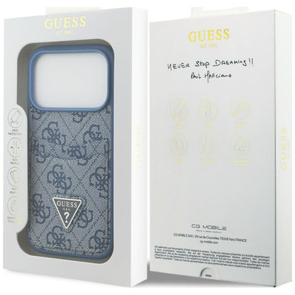 Case for Apple iPhone 18 Pro Max / 17 Pro Max, Guess, 4G Double Card Triangle, Blue