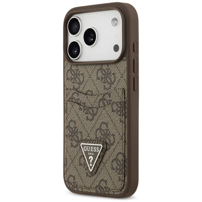 Hülle für Apple iPhone 18 Pro Max / 17 Pro Max, Guess, 4G Double Card Triangle, Braun