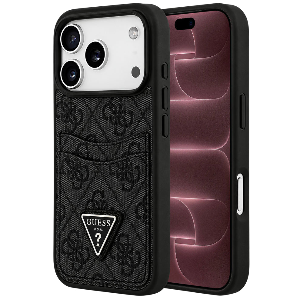 Case for Apple iPhone 18 Pro Max / 17 Pro Max, Guess, 4G Double Card Triangle, Black