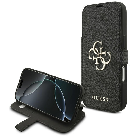 Hülle für Apple iPhone 18 Pro Max / 17 Pro Max, Guess, 4G Metall-Logo, Schwarz