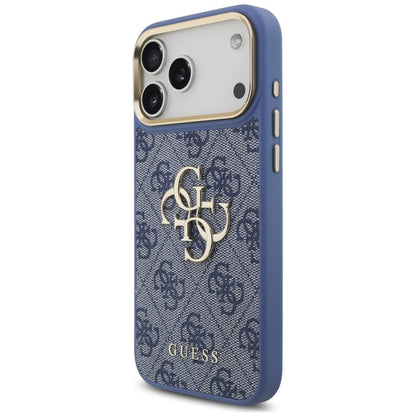Hülle für Apple iPhone 18 Pro Max / 17 Pro Max, Guess, Big 4G Classic Logo & Big Strap Metal Buttons, Blau