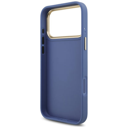 Hülle für Apple iPhone 18 Pro Max / 17 Pro Max, Guess, Big 4G Classic Logo & Big Strap Metal Buttons, Blau
