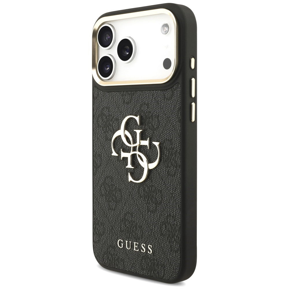 Hülle für Apple iPhone 18 Pro Max / 17 Pro Max, Guess, Big 4G Classic Logo & Big Strap Metal Buttons, Schwarz