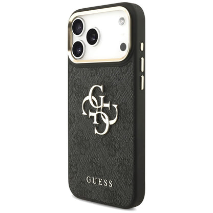 Hülle für Apple iPhone 18 Pro Max / 17 Pro Max, Guess, Big 4G Classic Logo & Big Strap Metal Buttons, Schwarz