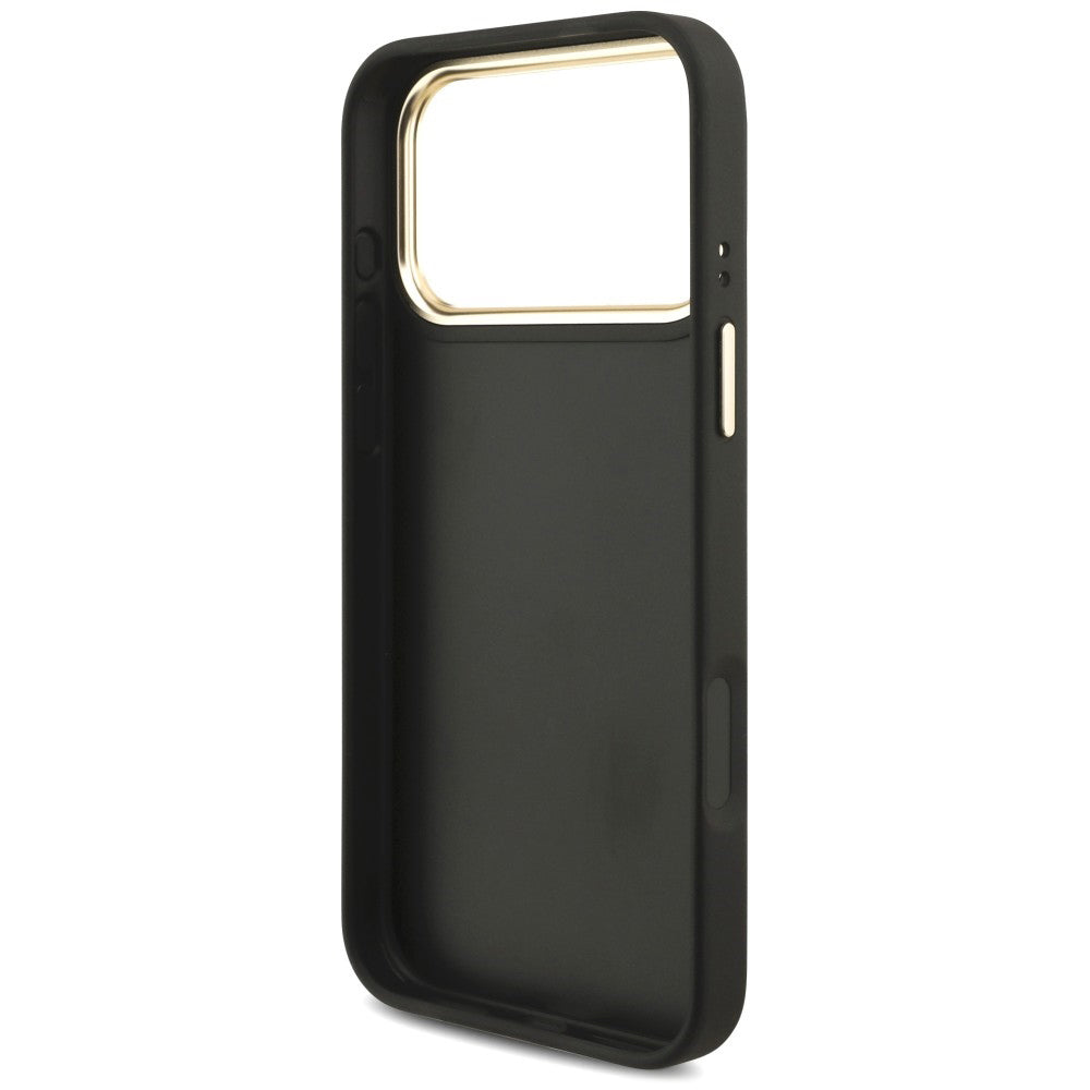 Hülle für Apple iPhone 18 Pro Max / 17 Pro Max, Guess, Big 4G Classic Logo & Big Strap Metal Buttons, Schwarz