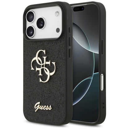 Case for Apple iPhone 18 Pro Max / 17 Pro Max, Guess, Fixed Glitter Big 4G, Black
