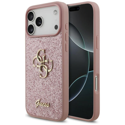 Hülle für Apple iPhone 18 Pro Max / 17 Pro Max, Guess, Fixed Glitter Big 4G, Rosa