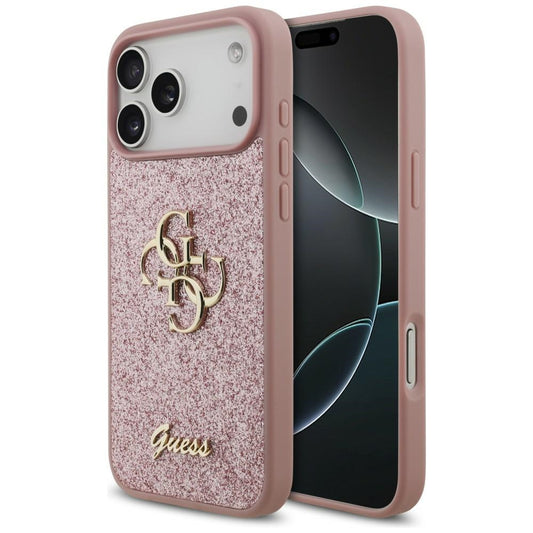 Hülle für Apple iPhone 18 Pro Max / 17 Pro Max, Guess, Fixed Glitter Big 4G, Rosa