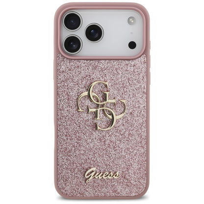 Hülle für Apple iPhone 18 Pro Max / 17 Pro Max, Guess, Fixed Glitter Big 4G, Rosa