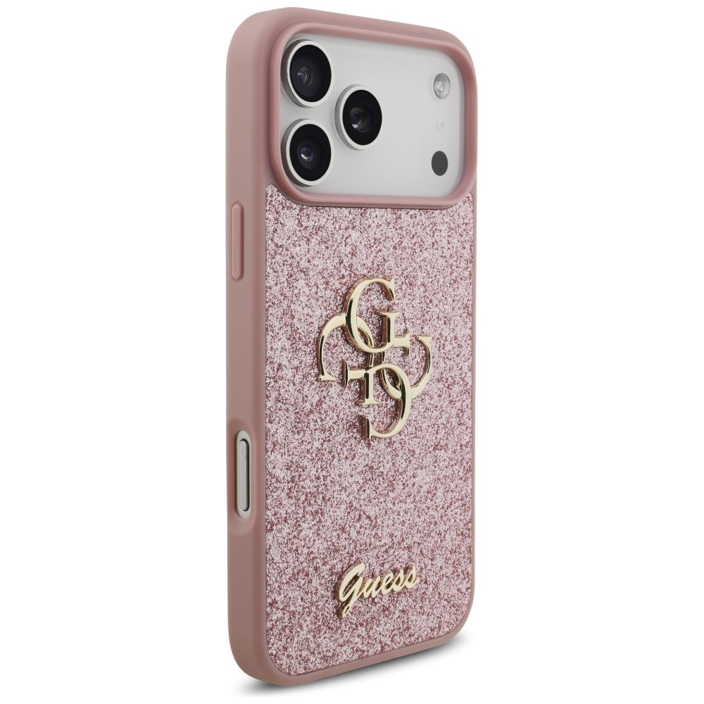 Hülle für Apple iPhone 18 Pro Max / 17 Pro Max, Guess, Fixed Glitter Big 4G, Rosa