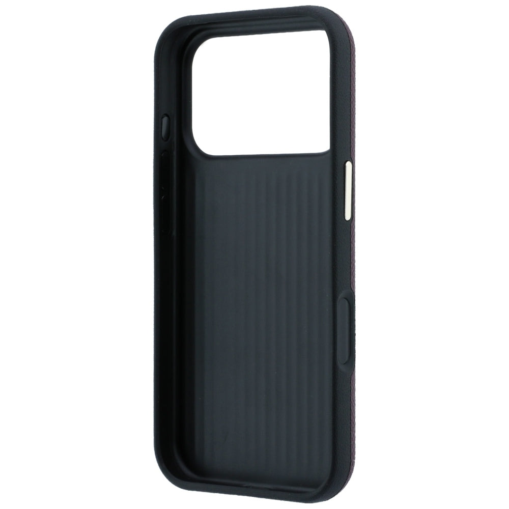 Hülle für Apple iPhone 18 Pro Max / 17 Pro Max, Guess, Genarbtes großes Harzlogo, Weinrot