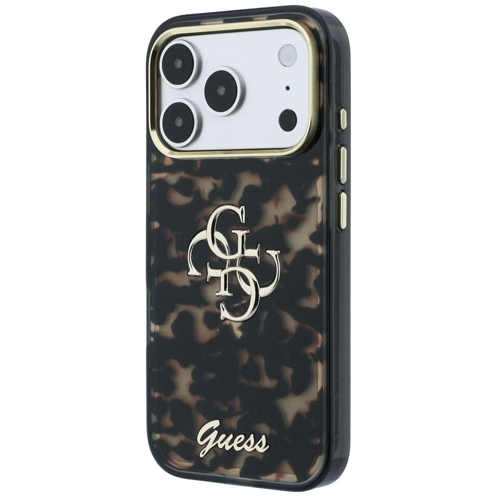 Hülle für Apple iPhone 18 Pro Max / 17 Pro Max, Guess, IML 4G Metal Script, Braun