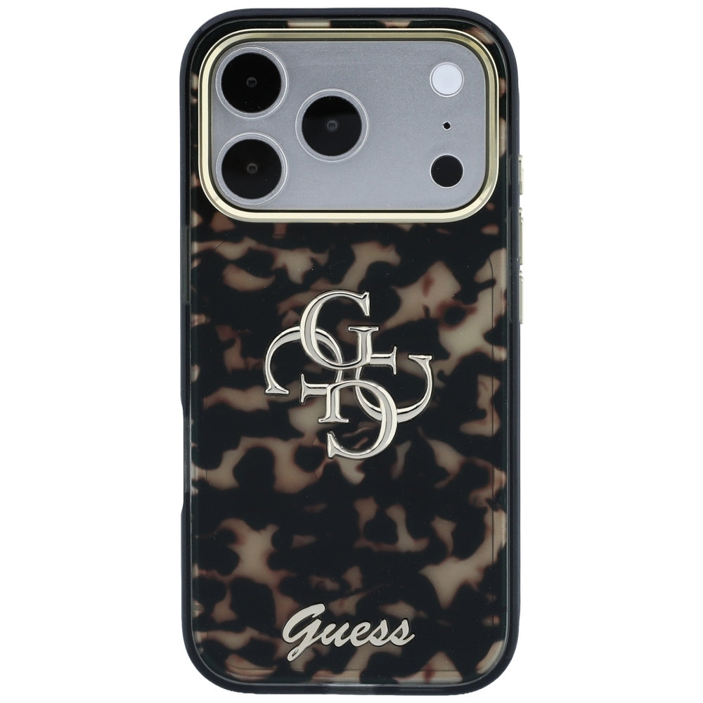 Hülle für Apple iPhone 18 Pro Max / 17 Pro Max, Guess, IML 4G Metal Script, Braun