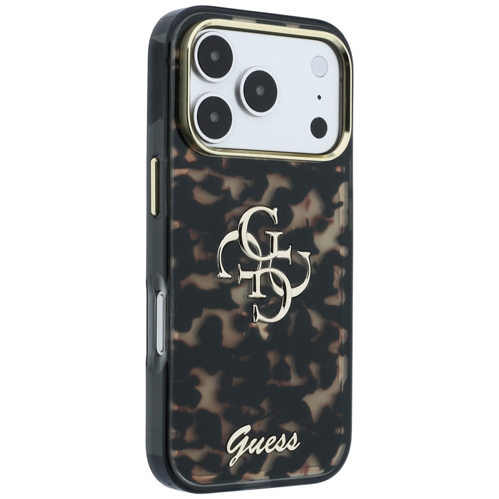 Hülle für Apple iPhone 18 Pro Max / 17 Pro Max, Guess, IML 4G Metal Script, Braun