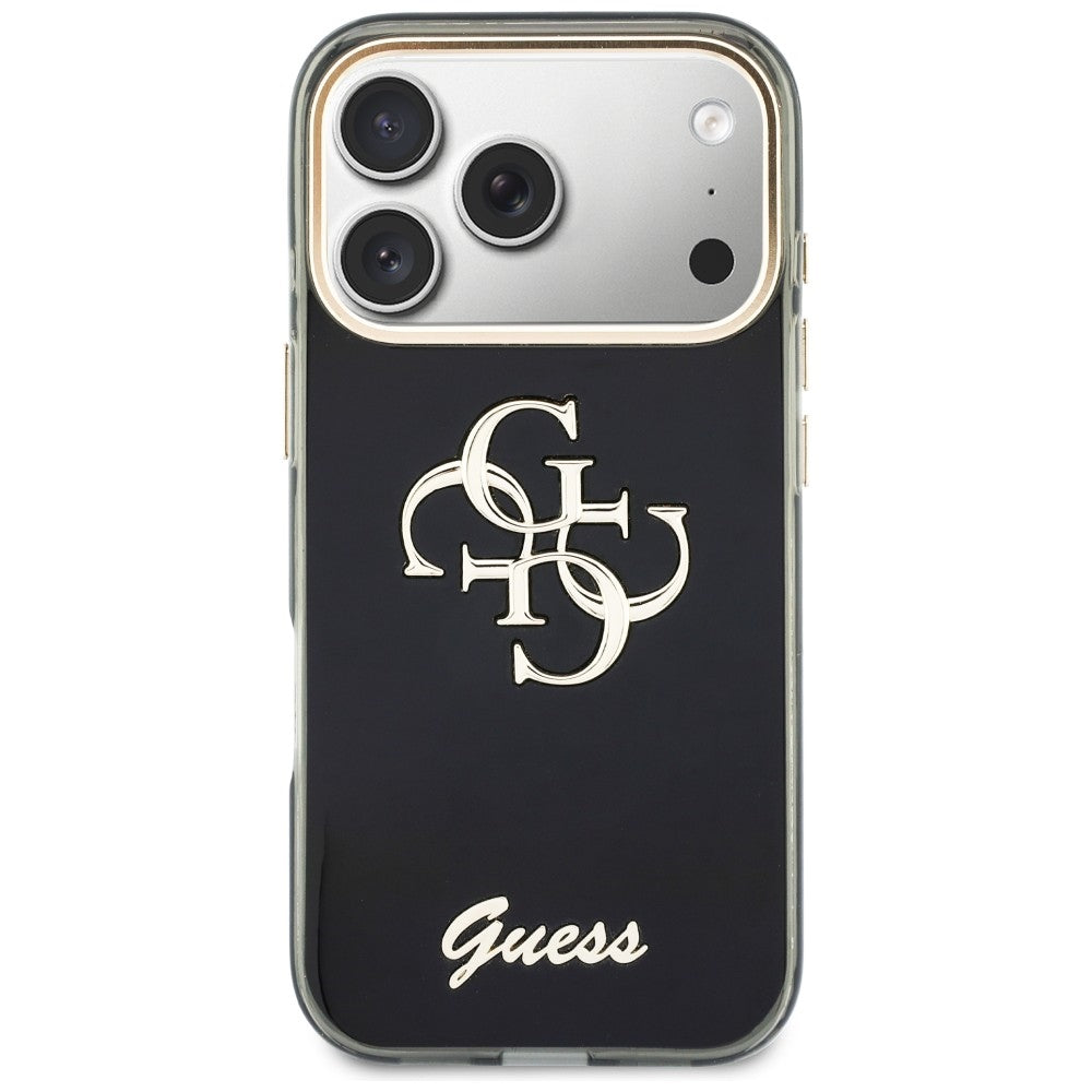 Hülle für Apple iPhone 18 Pro Max / 17 Pro Max, Guess, IML 4G Metal Script, Schwarz