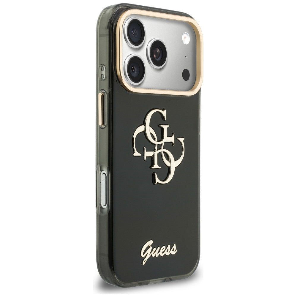 Hülle für Apple iPhone 18 Pro Max / 17 Pro Max, Guess, IML 4G Metal Script, Schwarz
