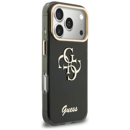 Hülle für Apple iPhone 18 Pro Max / 17 Pro Max, Guess, IML 4G Metal Script, Schwarz
