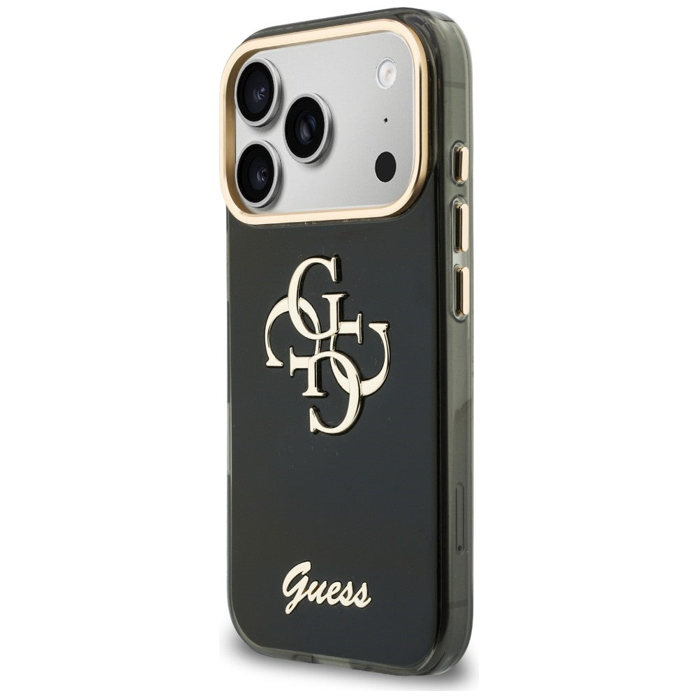 Hülle für Apple iPhone 18 Pro Max / 17 Pro Max, Guess, IML 4G Metal Script, Schwarz