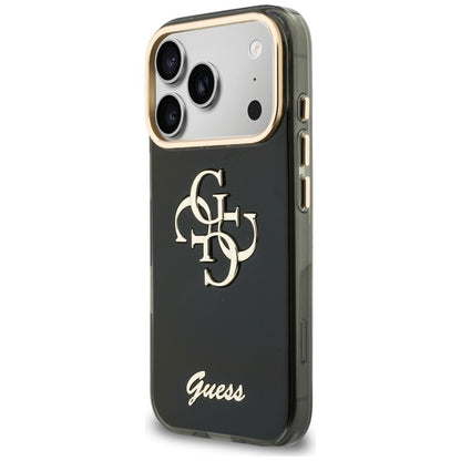 Hülle für Apple iPhone 18 Pro Max / 17 Pro Max, Guess, IML 4G Metal Script, Schwarz