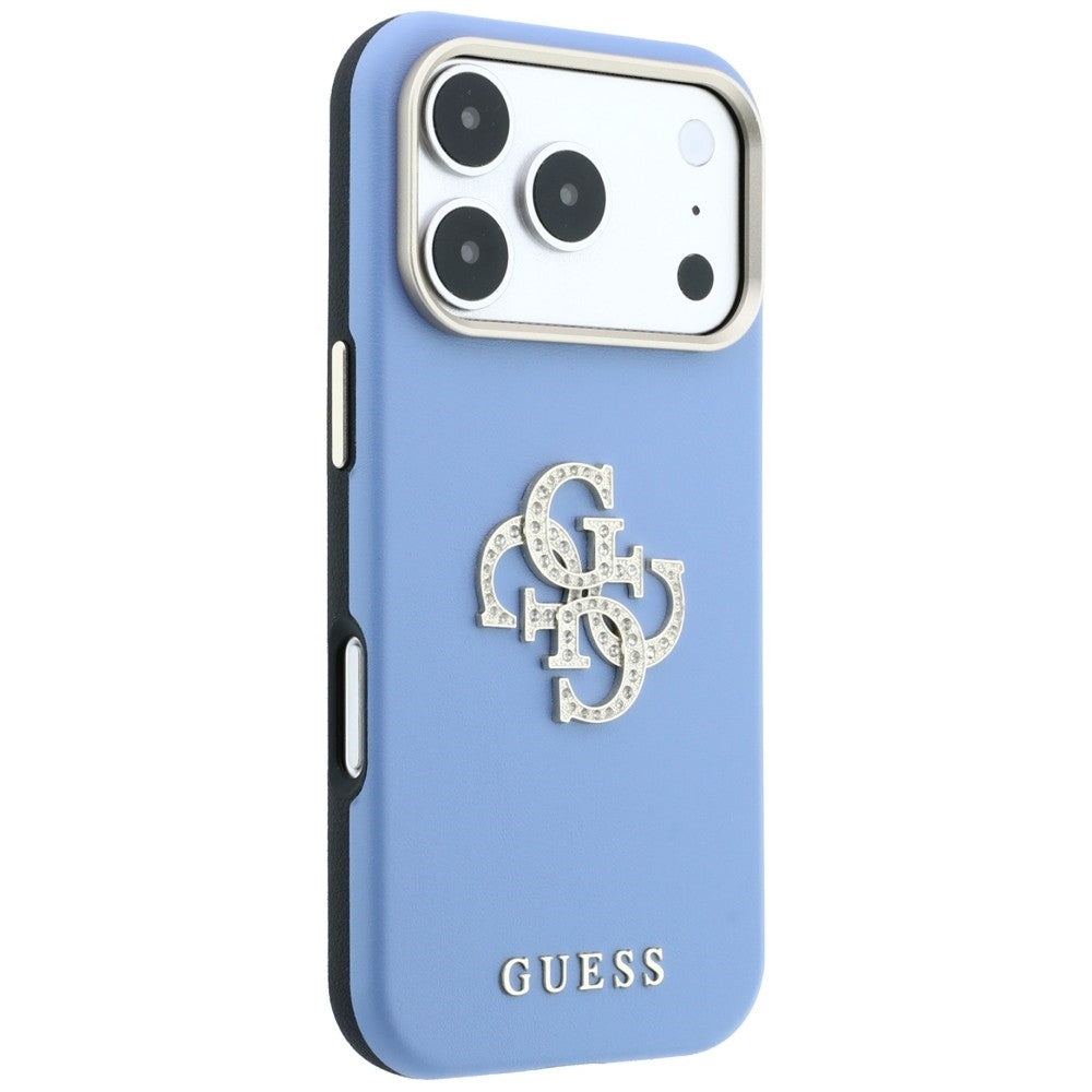 Hülle für Apple iPhone 18 Pro Max / 17 Pro Max, Guess, Smooth Big Strass Logo, Hellblau