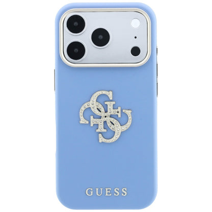 Hülle für Apple iPhone 18 Pro Max / 17 Pro Max, Guess, Smooth Big Strass Logo, Hellblau
