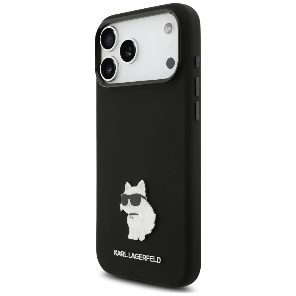 Case for Apple iPhone 18 Pro Max / 17 Pro Max, Karl Lagerfeld, Choupette Metal Pin, Black