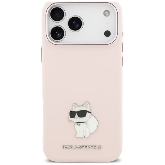 Hülle für Apple iPhone 18 Pro Max / 17 Pro Max, Karl Lagerfeld, Choupette Metal Pin, Rosa