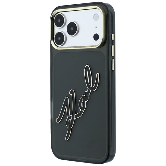 Hülle für Apple iPhone 18 Pro Max / 17 Pro Max, Karl Lagerfeld, IML Big Signature Resin Logo Metallrahmen, Schwarz