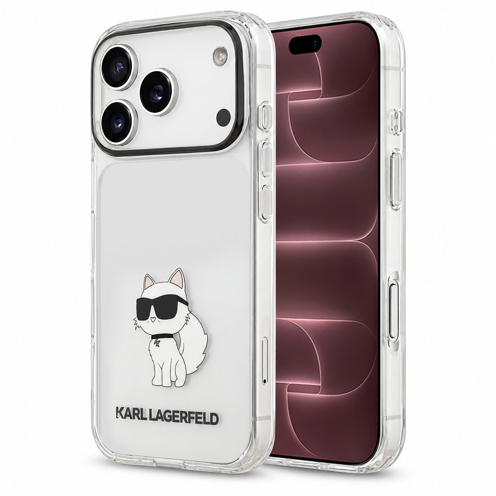 Hülle für Apple iPhone 18 Pro Max / 17 Pro Max, Karl Lagerfeld, IML Choupette NFT, transparent