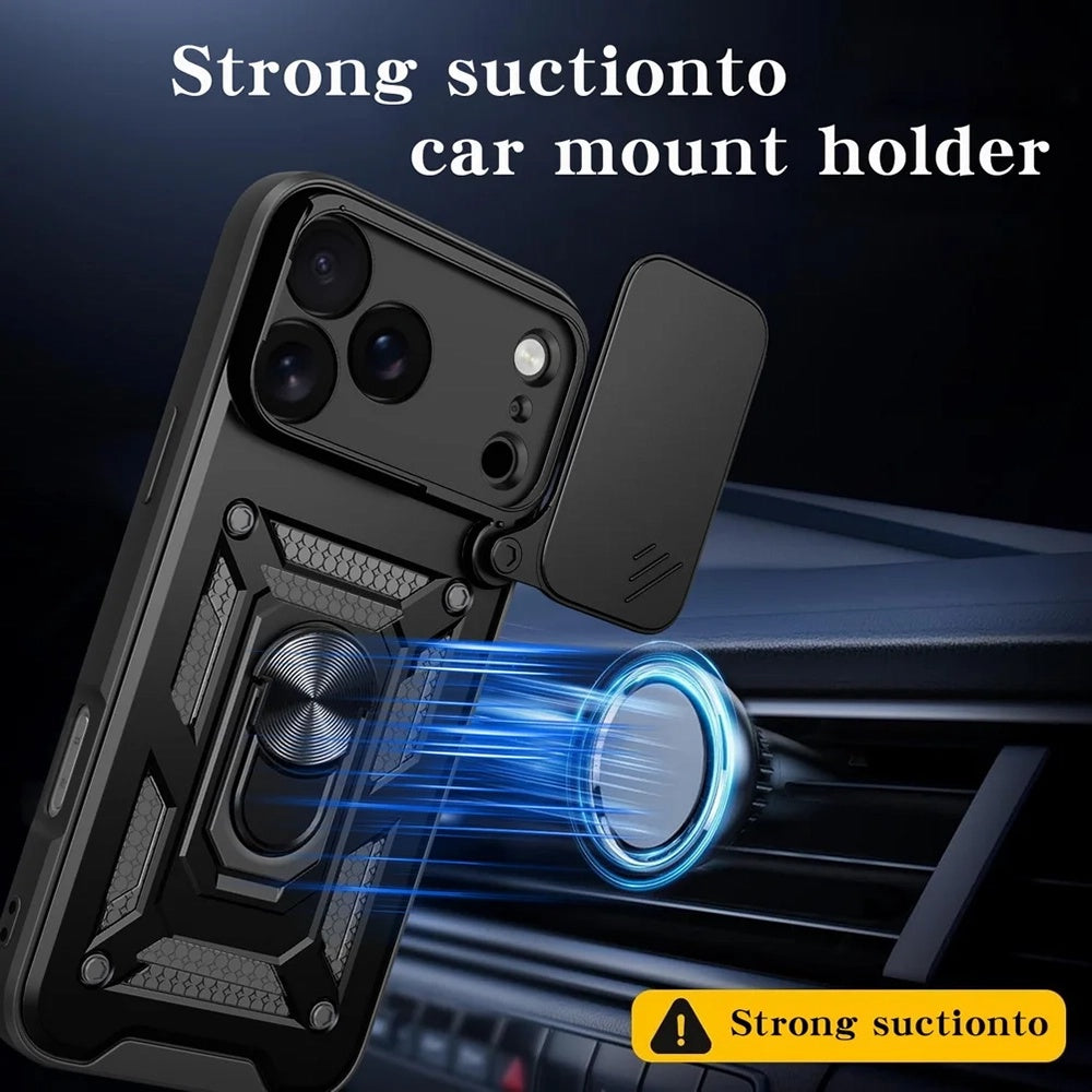 Hülle für Apple iPhone 18 Pro Max / 17 Pro Max, Techsuit, CamShield, Schwarz