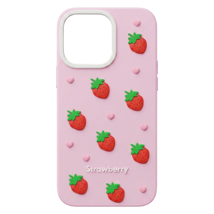 Case for Apple iPhone 12 / 12 Pro, OEM, Strawberry, Pink