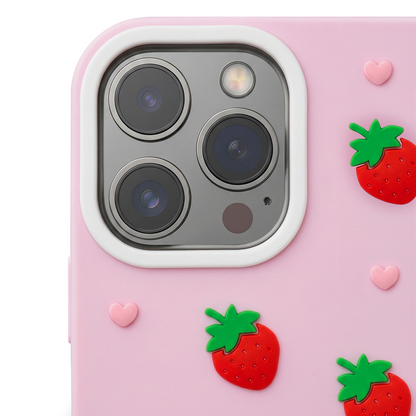Hülle für Apple iPhone 17 Pro Max, OEM, Erdbeere, Rosa