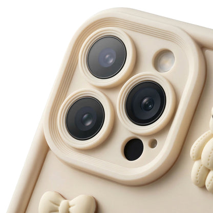 Hülle für Apple iPhone 14, OEM, Ultra Trendy 3D Bär, Beige