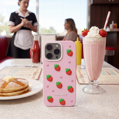 Hülle für Apple iPhone 17 Pro Max, OEM, Erdbeere, Rosa