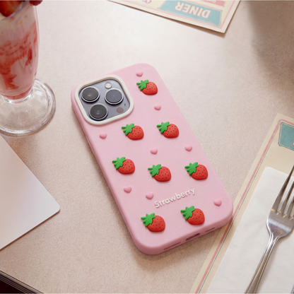 Hülle für Apple iPhone 17 Pro Max, OEM, Erdbeere, Rosa