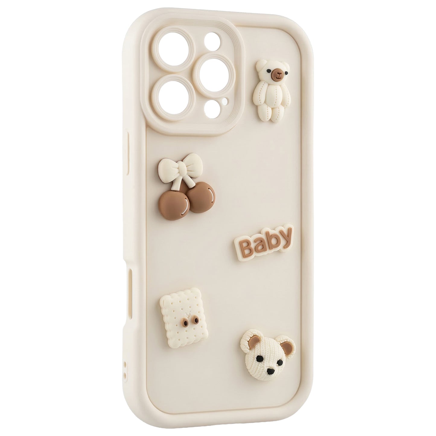 Hülle für Apple iPhone 14, OEM, Ultra Trendy 3D Bär, Beige