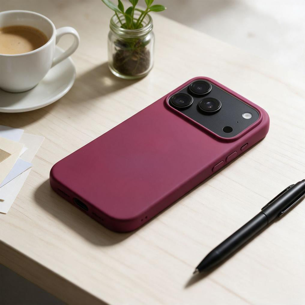 Hülle für Apple iPhone 18 Pro / iPhone 17 Pro, OEM, Silikon, Weinrot