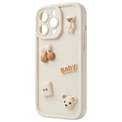 Hülle für Apple iPhone 11, OEM, Ultra Trendy 3D Bear, Beige