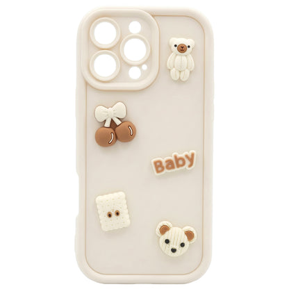 Hülle für Apple iPhone 14, OEM, Ultra Trendy 3D Bär, Beige