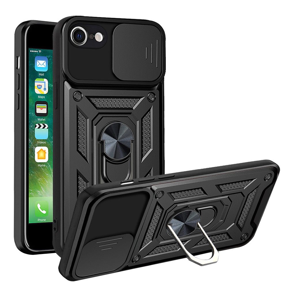 Hülle für Apple iPhone SE (2022) / SE (2020) / 8 / 7, Techsuit, CamShield, Schwarz