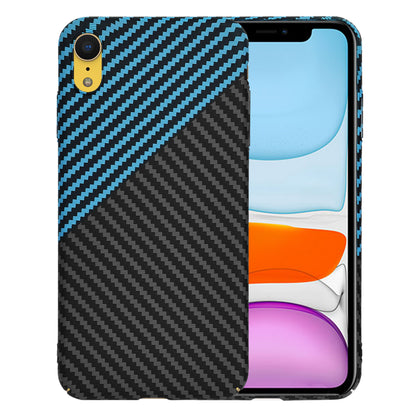 Hülle für Apple iPhone XR, Techsuit, Carbonite FiberShell, Schwarz Blau