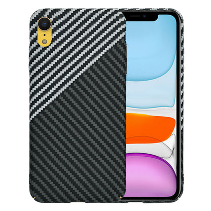 Hülle für Apple iPhone XR, Techsuit, Carbonite FiberShell, Schwarz Grau