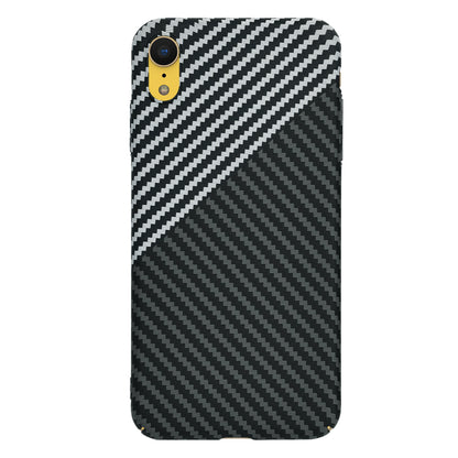 Hülle für Apple iPhone XR, Techsuit, Carbonite FiberShell, Schwarz Grau