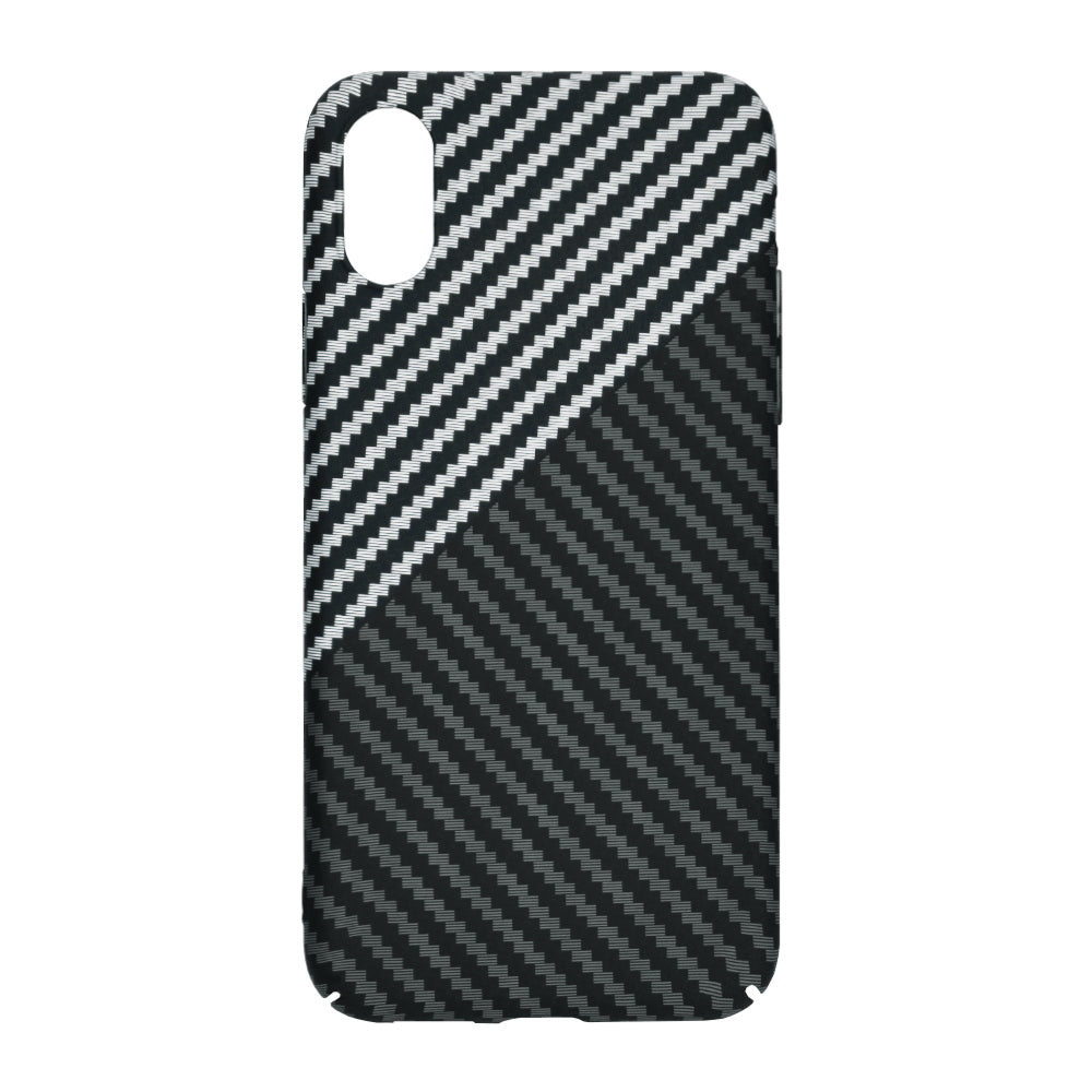 Hülle für Apple iPhone XR, Techsuit, Carbonite FiberShell, Schwarz Grau