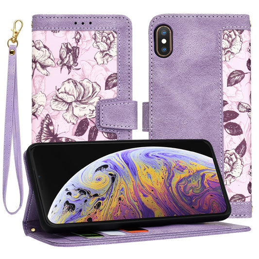 Hülle für Apple iPhone XS Max, Techsuit, FlipCraft, Lila