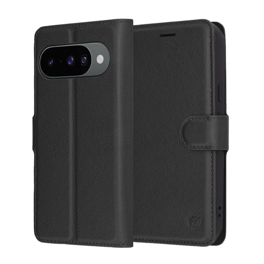 Hülle für Google Pixel 10 Pro / 10, Techsuit, Leder-Folio, Schwarz