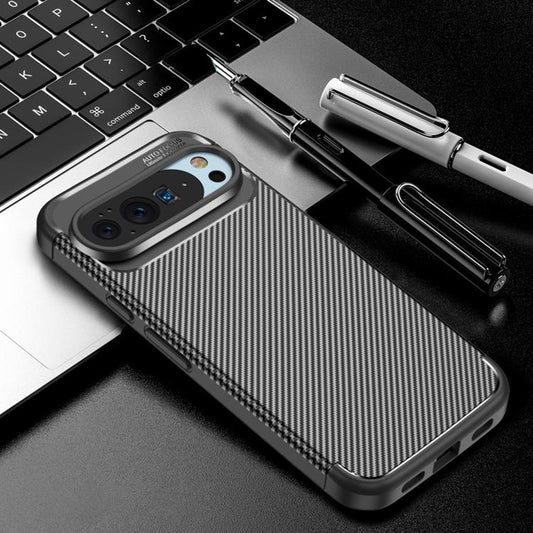 Hülle für Google Pixel 10 Pro XL, Techsuit, CarbonFiber, Schwarz