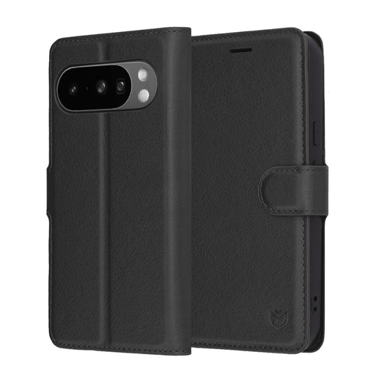 Hülle für Google Pixel 10 Pro XL, Techsuit, Leder-Folio, Schwarz